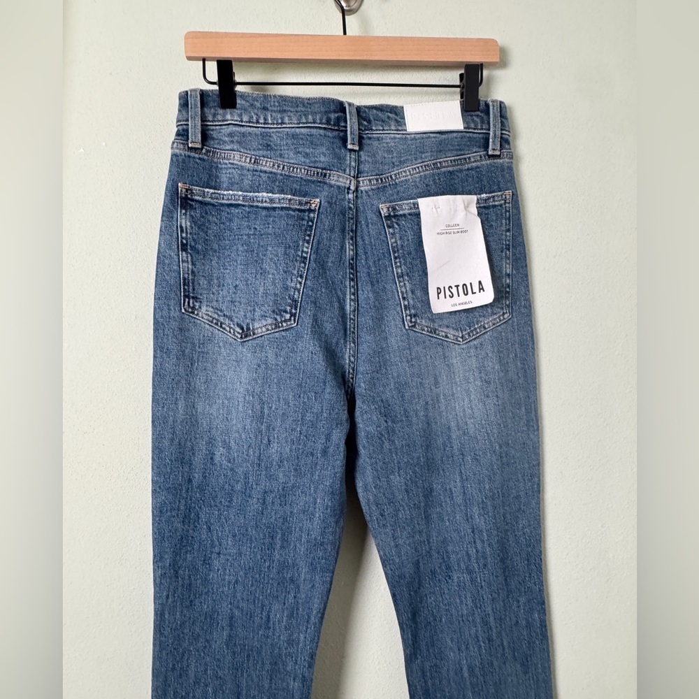 Revolve PISTOLA Jeans Colleen High Rise Slim Flare in Willow Size 30 NEW - Picture 8 of 13